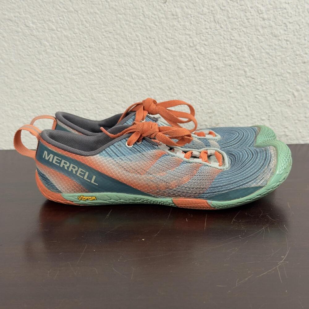Merrell Vapor Glove 2 Shoes Womens Size 6 Sea Blue Coral Barefoot Vibram J03916